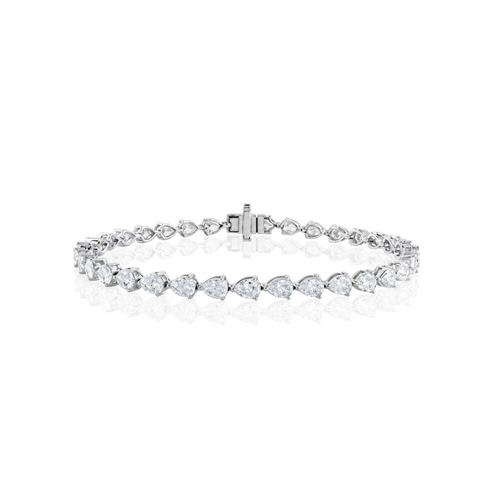 Pear-Cut Lab Grown Diamond Tennis Bracelet