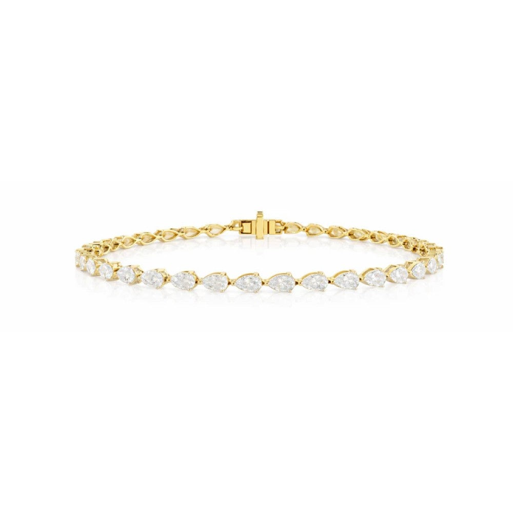 Pear-Cut Lab Grown Diamond Tennis Bracelet