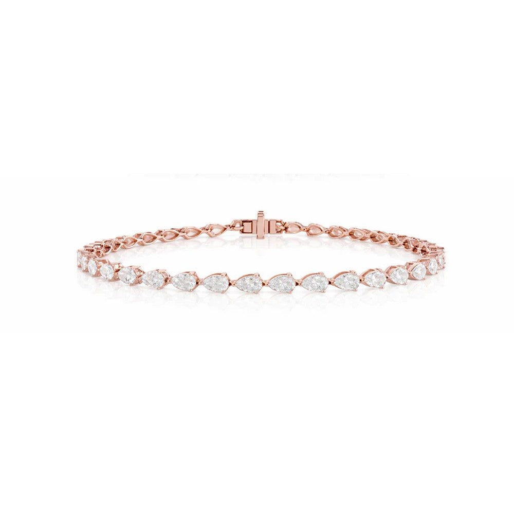 Pear-Cut Lab Grown Diamond Tennis Bracelet