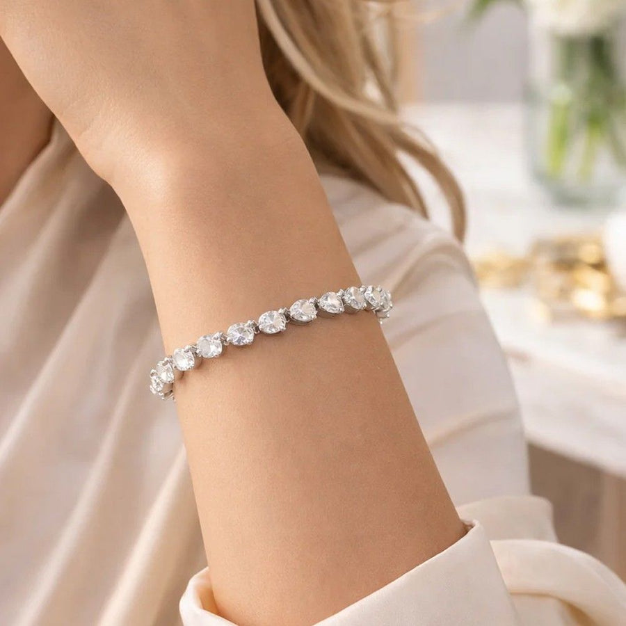 Pear-Cut Lab Grown Diamond Tennis Bracelet