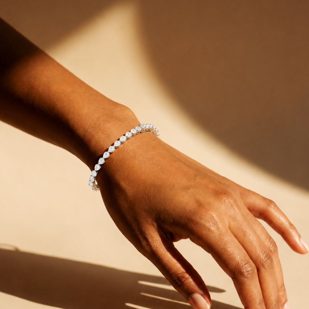 Pear-Cut Lab Grown Diamond Tennis Bracelet