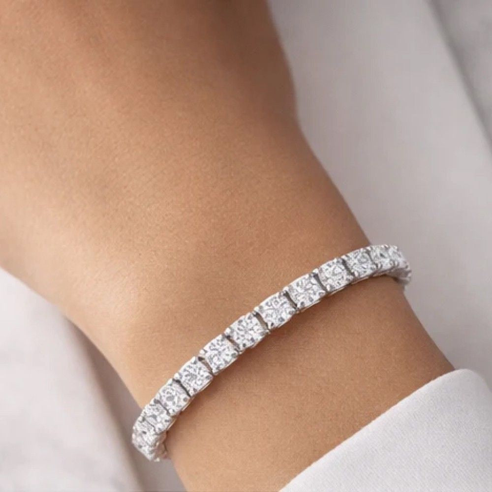 Round Cut Lab Diamond Tennis Bracelet – 4.76 CTW | Timeless Elegance