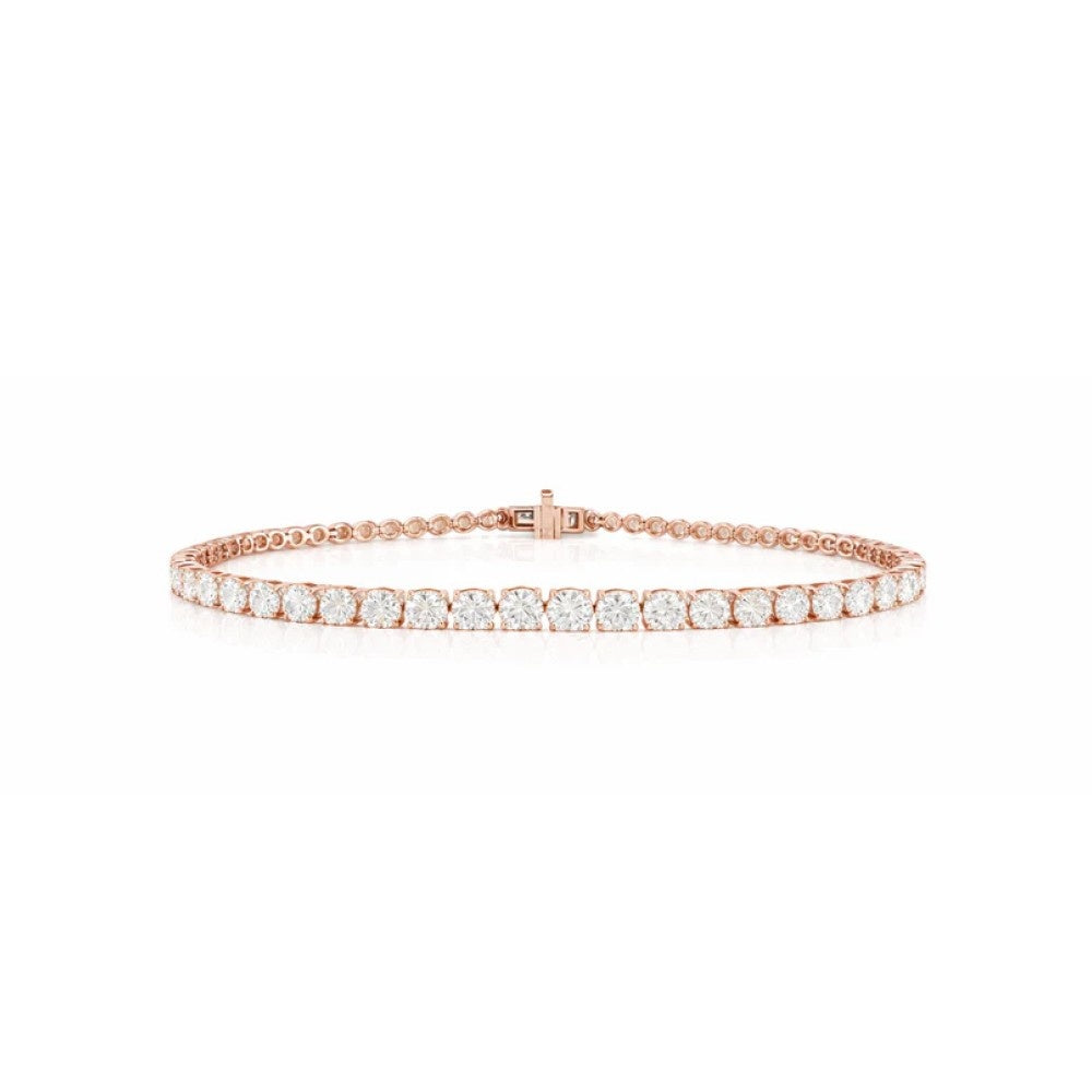 Round Cut Lab Diamond Tennis Bracelet – 4.76 CTW | Timeless Elegance