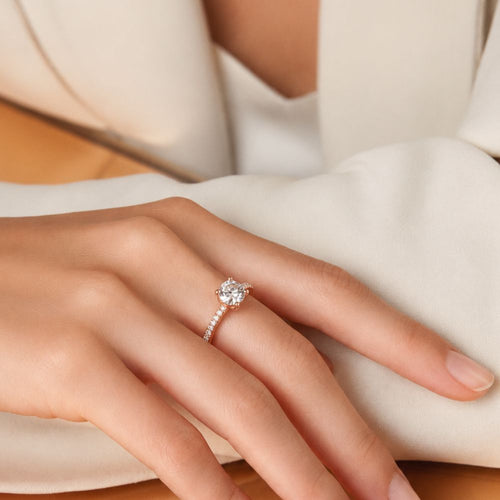 Round Cut Lab Grown Diamond Engagement Ring