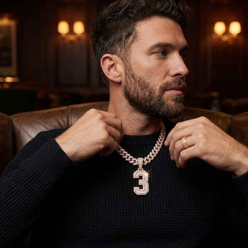 Iced Out Diamond Number Pendants